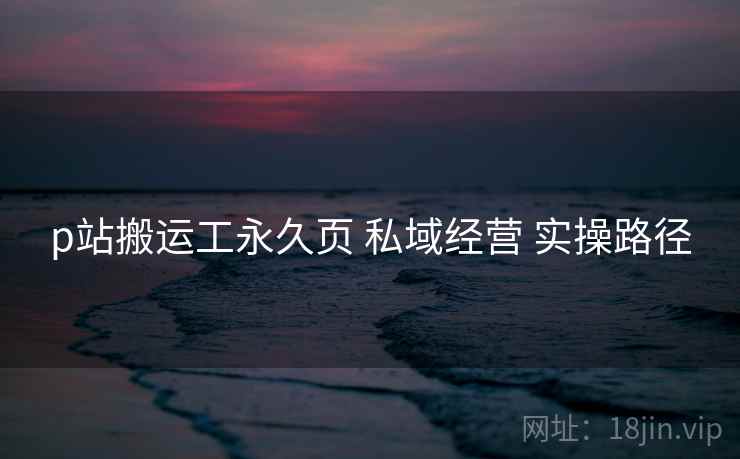 p站搬运工永久页 私域经营 实操路径