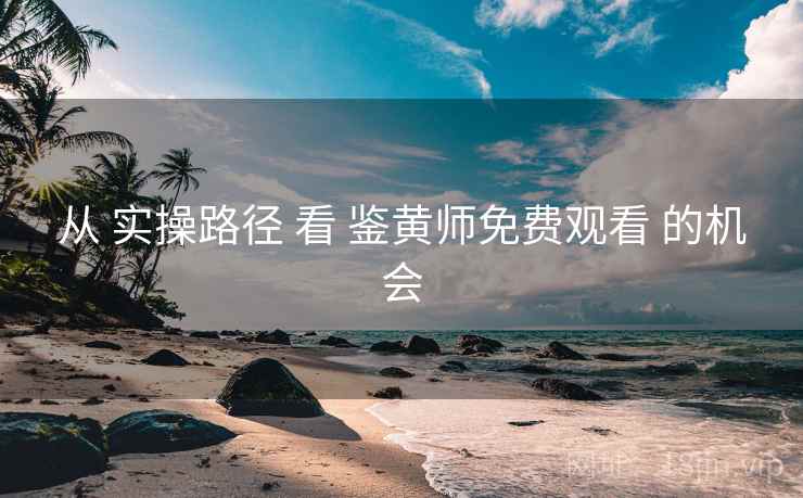 从 实操路径 看 鉴黄师免费观看 的机会