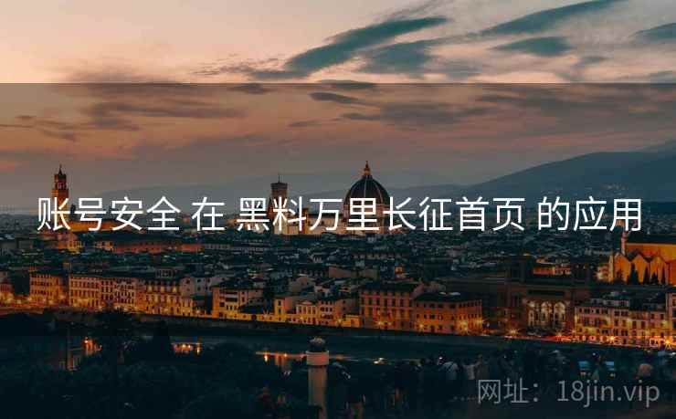 账号安全 在 黑料万里长征首页 的应用