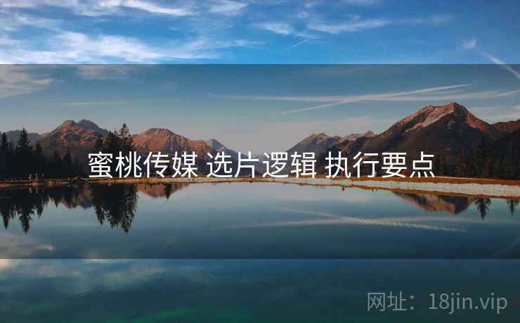 蜜桃传媒 选片逻辑 执行要点